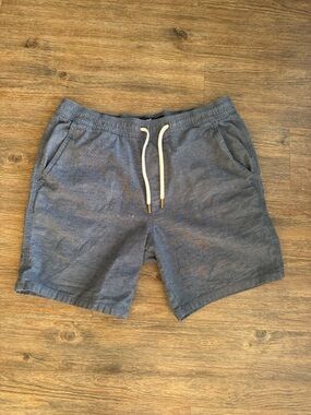 Hollister Beach prep Jogger Short 7”Drawstring Athletic stretch in Navy Blue